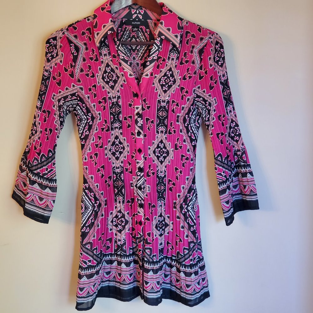ALFANI Party Dress Women's Size 6 Long Sleeve 100% Poly EZ Care Stretchy Fabric - Picture 5 of 7